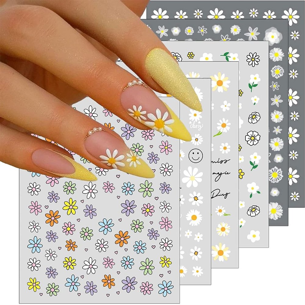 Charming Flower Chrysanthemum 3D Trendy Design Self-Adhesive Spring Nail Art
